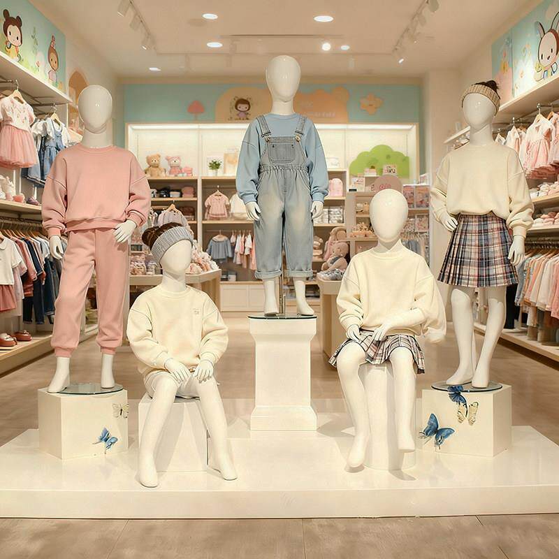 服装模特道具 全身男女小孩模特 儿童模特架组合橱窗 展示架 假人