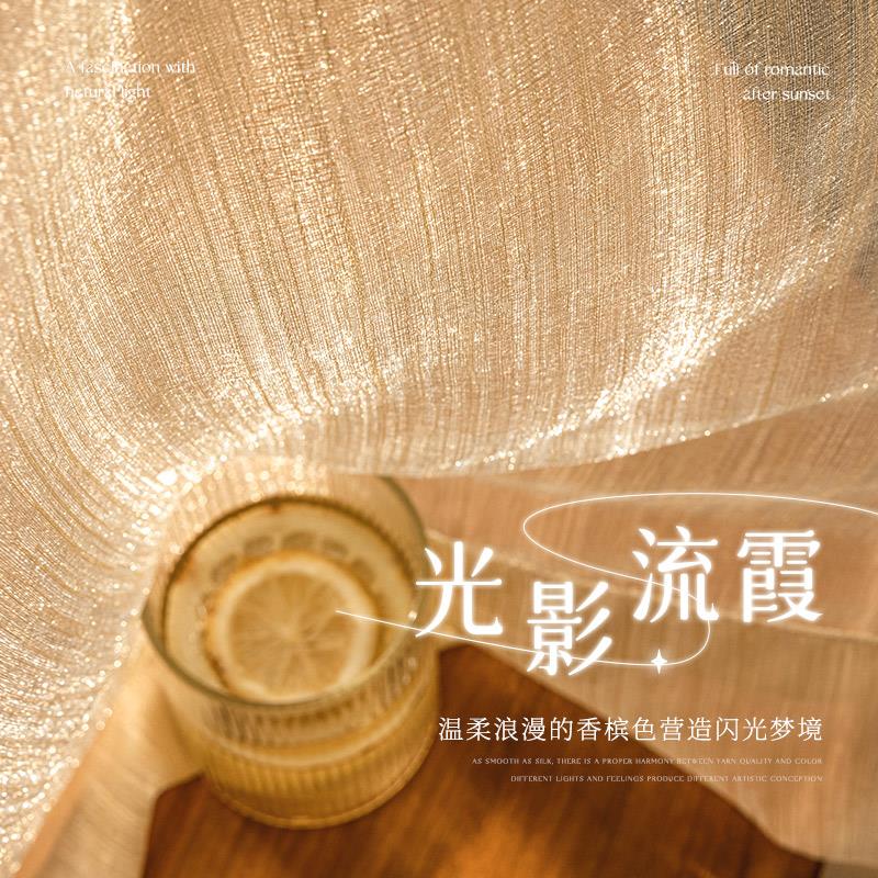 窗帘梦幻纱帘阳台飘窗透光不透人法式网红帘轻奢高档纱帘高级感sa