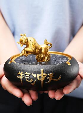 陶瓷烟灰缸办公室优雅简单创意家居时尚客厅时尚豪华高端饰品