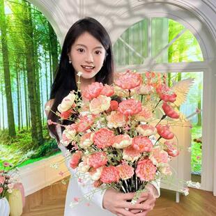 彷真粉蝶彷真假花客厅餐桌摆件装饰品插花装饰玄关好看杜鹃花