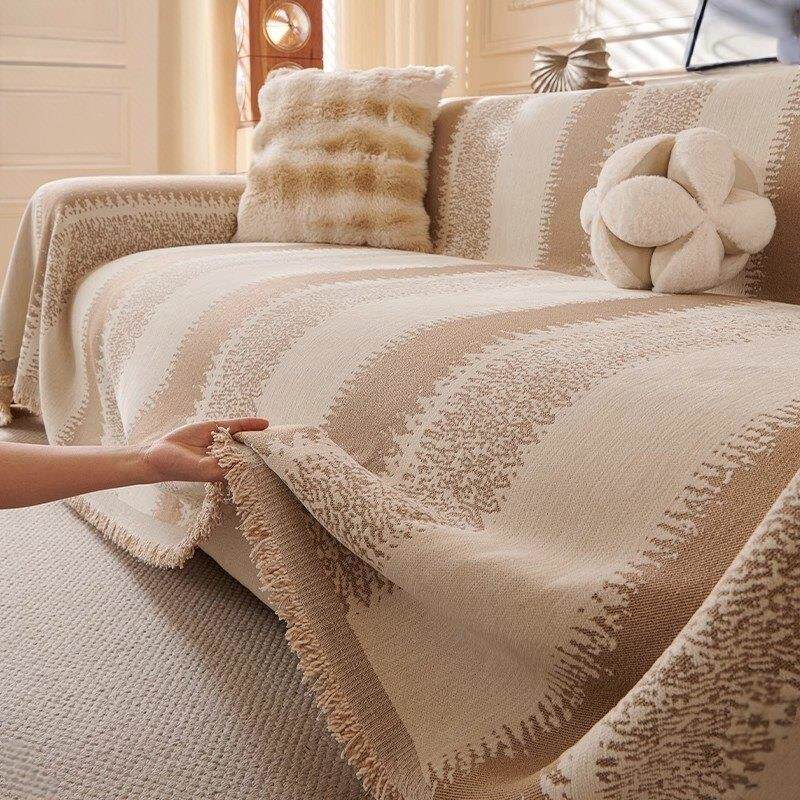 欧洲Piana高级沙发盖布防猫抓不粘毛四季通用防滑沙发巾沙发套罩