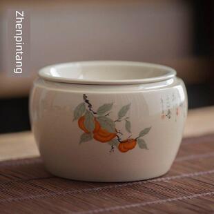 臻品堂草木灰建水家用覆古茶渣缸陶瓷茶洗废水茶缸水盂茶具配件