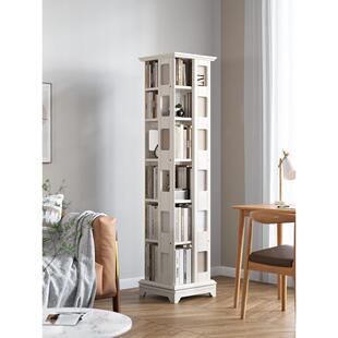 实木旋转书架360度书架地板站立壁挂式 家庭儿童书籍桌面存储架