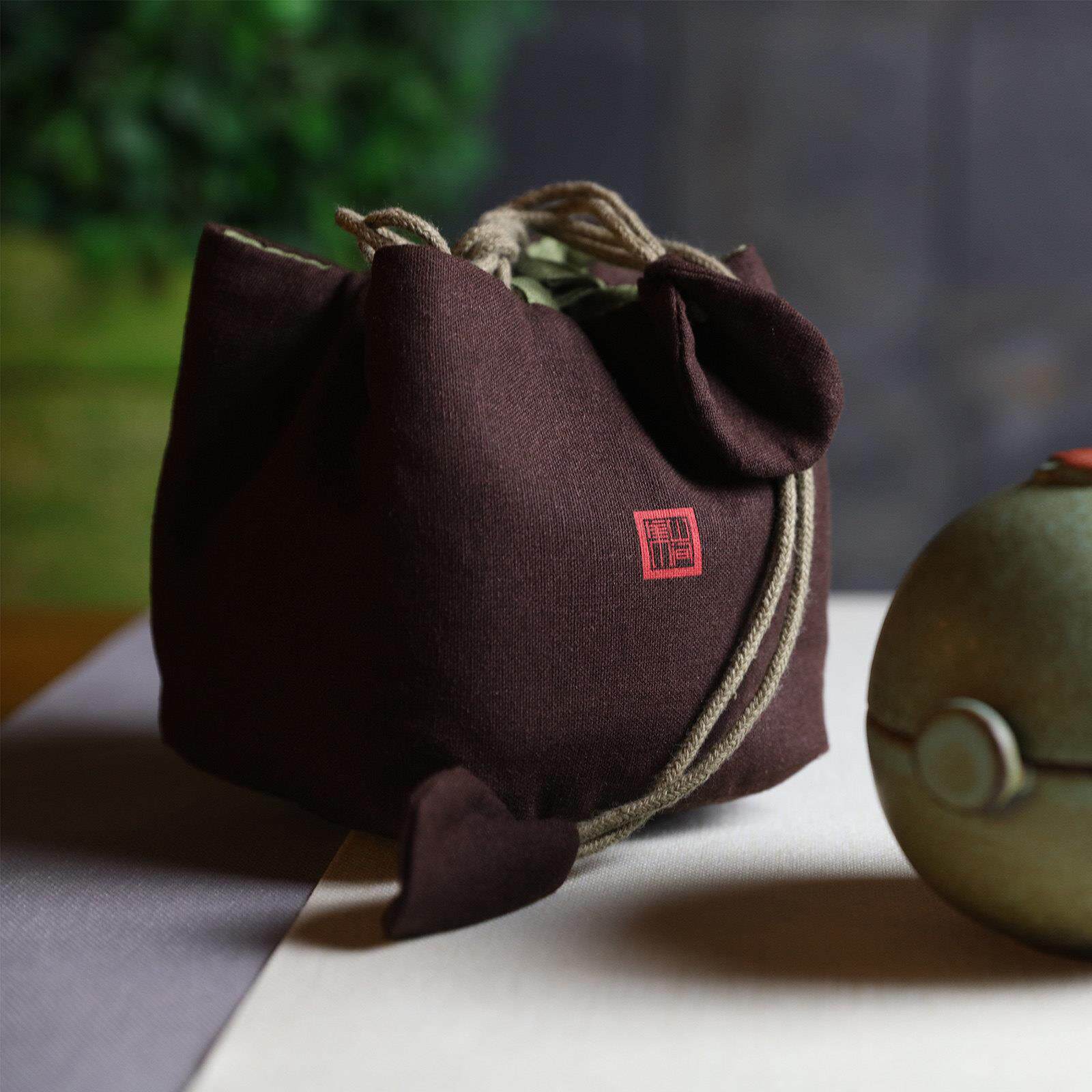 棉麻茶具茶杯收纳袋子茶壶快客杯布袋便携旅行加厚布包手工缝制
