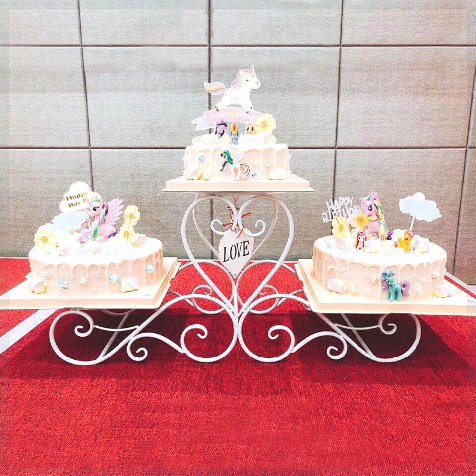 欧式三层铁艺蛋糕架子创意多层生日聚会婚庆礼点心托盘甜品展示台