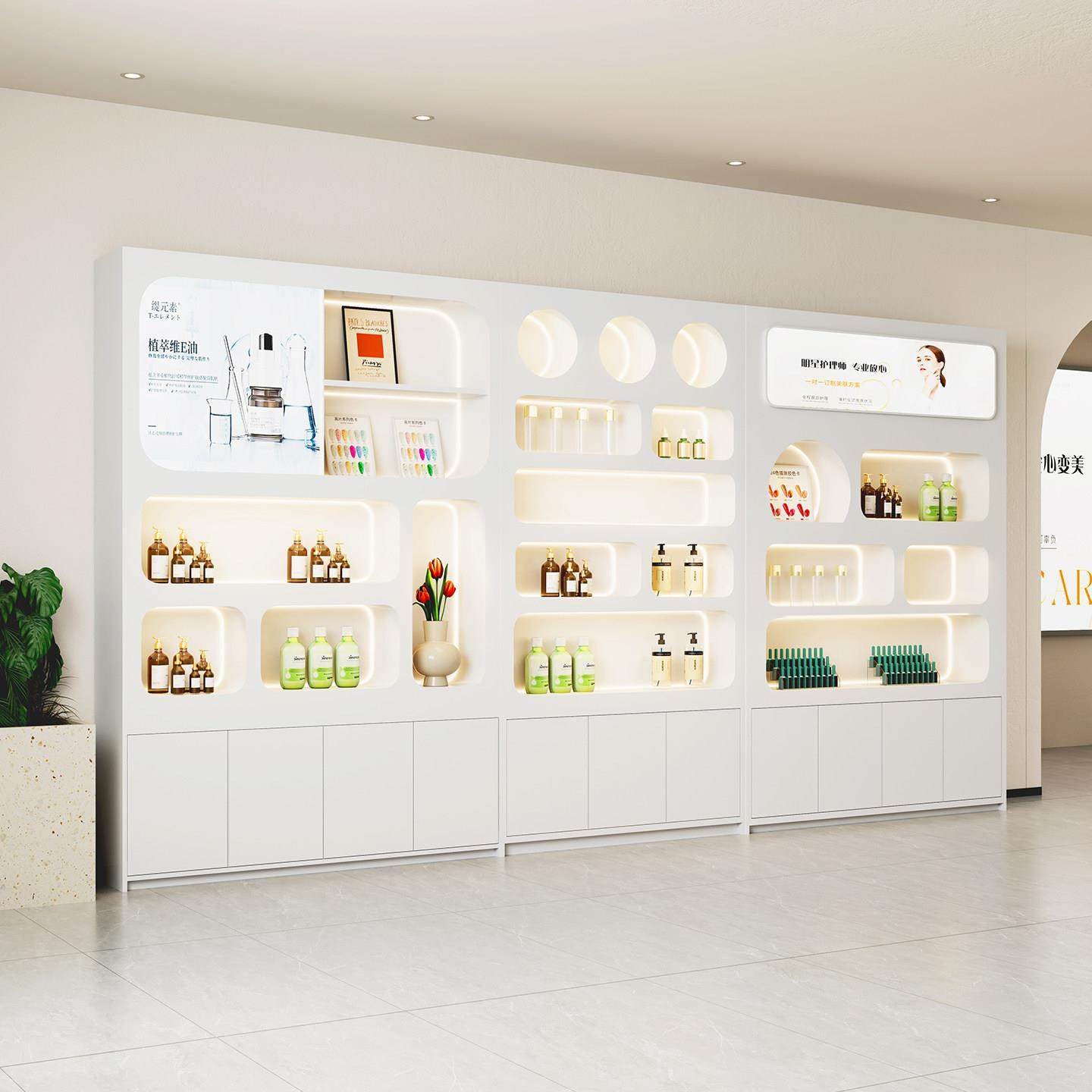 高端化妆品展示柜美容院产品展示柜美妆店护肤品彩妆收纳柜展示架,商业/办公家具,化妆品展柜,淘宝优惠券,粉丝福利购,淘宝优惠卷