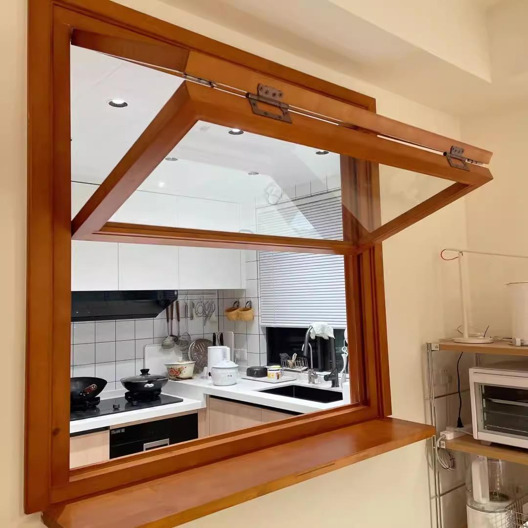 上下折叠窗原木推拉窗室内格子窗平开窗原木风窗户木窗实木窗户