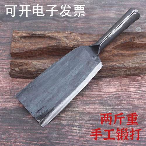 夹钢砍柴刀手工锻打加厚锰钢特殊钢实木柄老式砍树弹簧钢农用镰刀