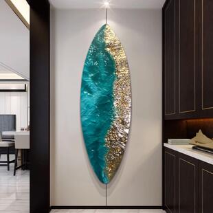 入口装饰画木雕立体手绘树脂浮雕大气客厅壁画走廊过道挂画垂直版