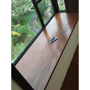 实木台面定制老榆木松木大板一字隔板餐桌书桌飘窗台面板吧台桌面