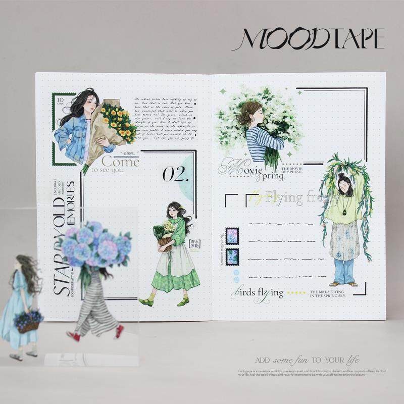 moodtape.自然一刻人物原创手帐胶带咕卡贴纸pet和纸景物胶带文具