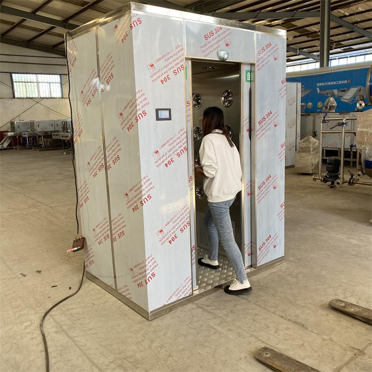 双人双吹自动感应风淋室不锈钢货物风淋通道酒厂净化设