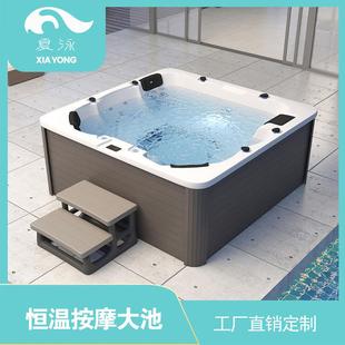 厂家供应冲浪按摩浴缸 亚克力泳池冲浪户外泳池浴缸 恒温游泳池