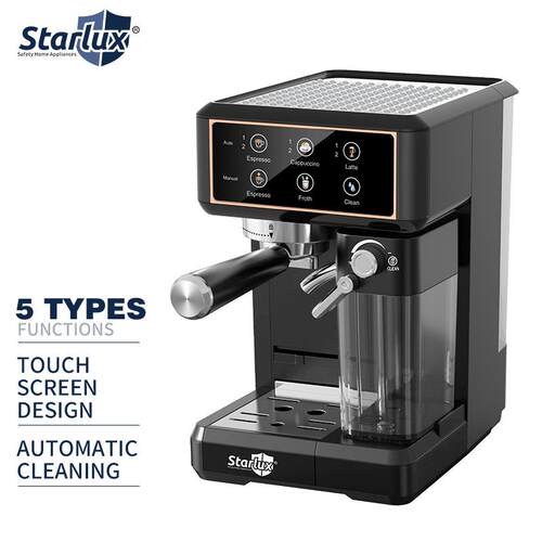 半自动意式浓缩咖啡机彩色触屏带奶箱打奶coffee machine