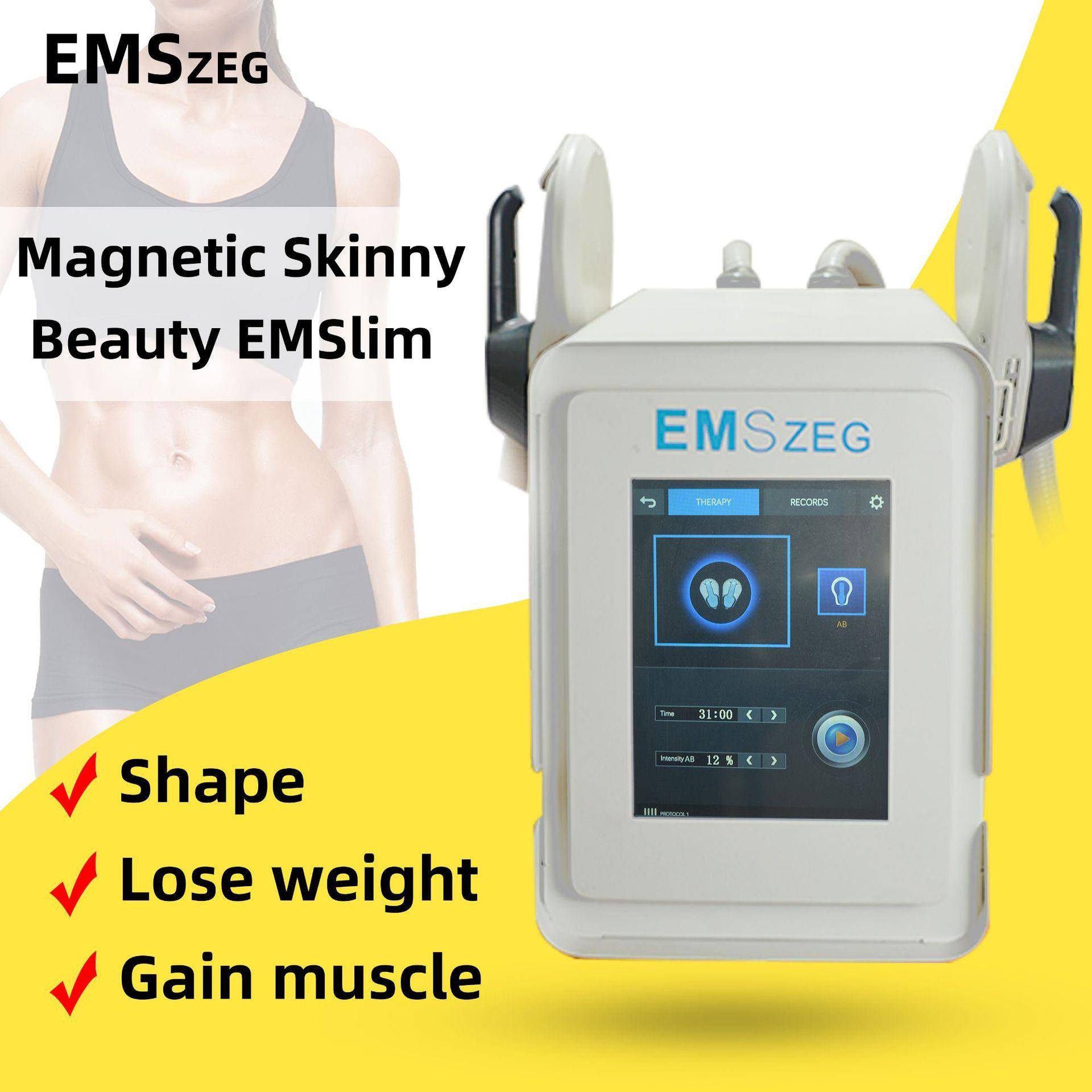 外贸跨境台式双手柄磁力增肌收紧马甲线美容仪器