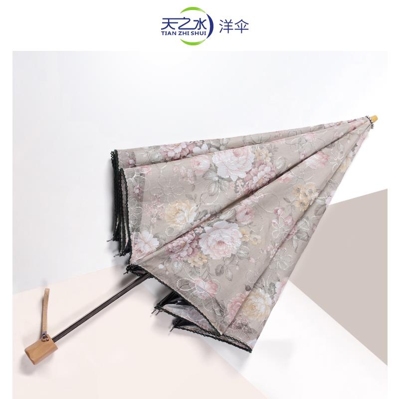 太阳伞防晒防紫外线折叠遮阳伞折叠绣花洋伞晴雨伞两用蕾丝花边女