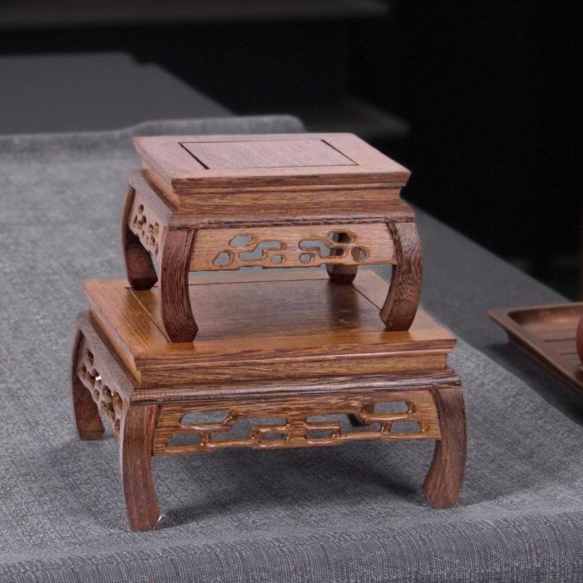 实木摆件底座工艺品木托红木花瓶花盆景玉石头佛像木质鸡翅木托架