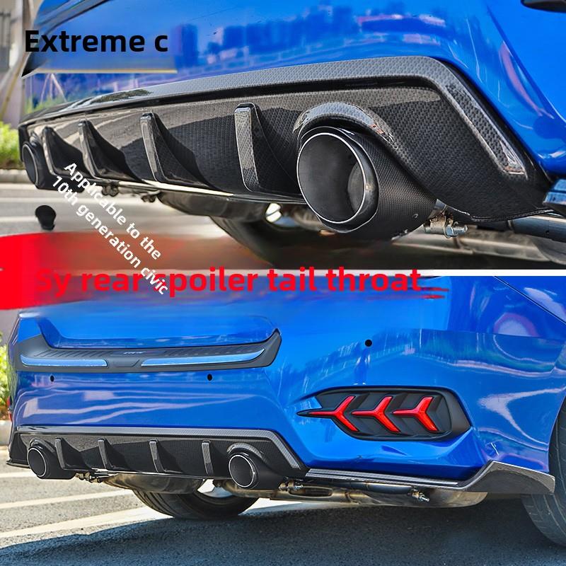 适用16-20款十代思域改装排气管尾喉后唇包角小包围思域后扰流板