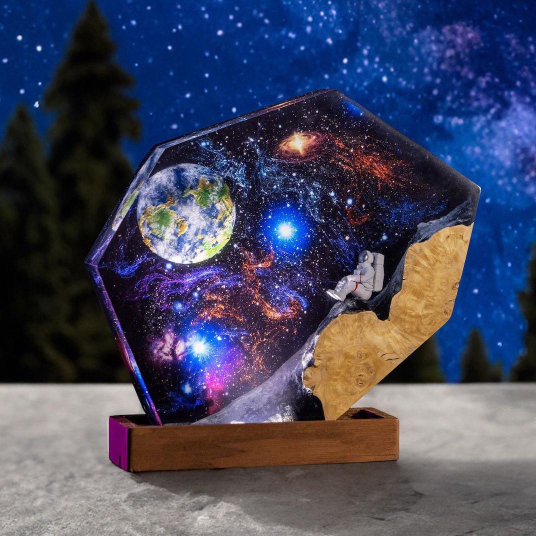 星空繁星蓝色星球地球宇宙星系太空人小夜灯床头灯气氛灯摆件礼物