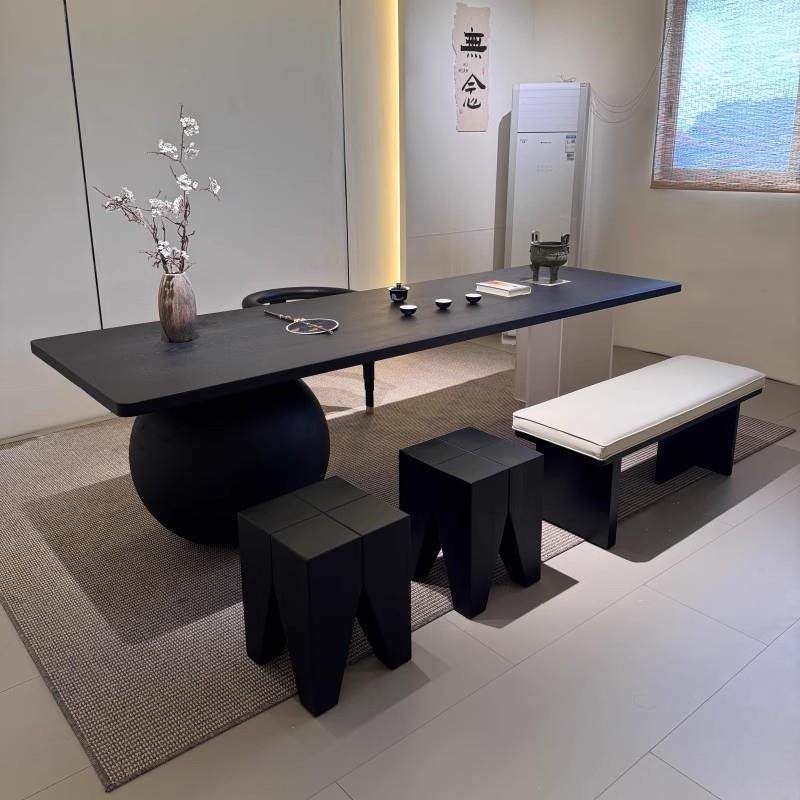 新中式实木茶桌椅组合2025新款高端设计师款球形桌腿北美黑胡桃木,住宅家具,家用茶台/茶桌,淘宝优惠券,粉丝福利购,淘宝优惠卷