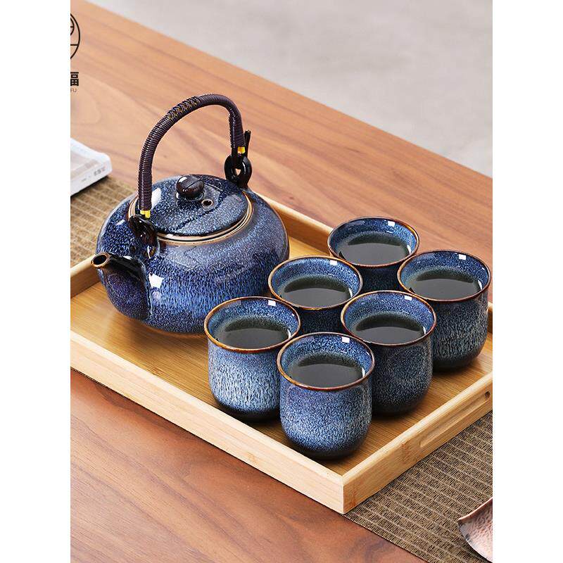 耀昌茶具一套手柄壶家用中国风陶瓷大茶壶成套简约现代饮茶杯茶盘