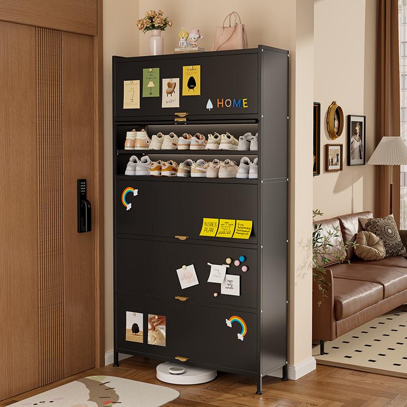 钢制防尘鞋柜家用门口多层玄关柜大容量储物柜入户上翻门多层鞋架