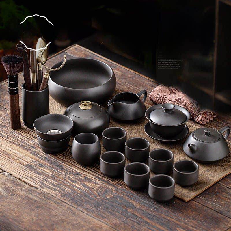 紫砂茶具套装覆古风格高端茶壶盖碗家庭客厅礼盒父亲节礼物给爸爸