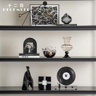 高档轻奢家居电视壁龛书柜开 放格摆件高级感小众设计组合软装饰