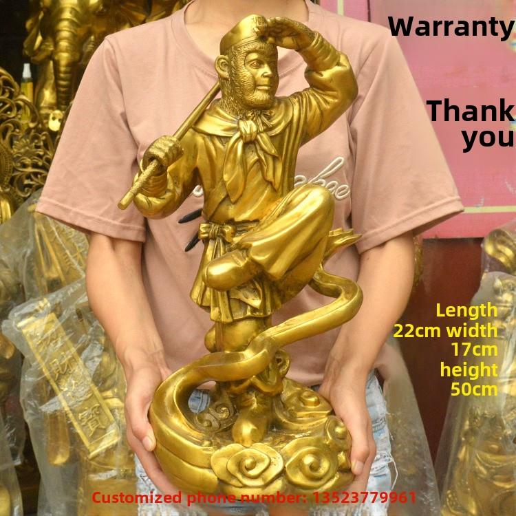 黄铜齐天大圣铜像孙悟空斗战胜佛神像铜猴子车载摆件