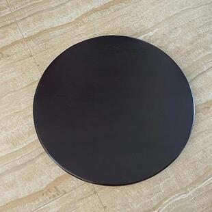 定制黑色圆桌面80cm圆桌板实木板5cm厚老榆木板松木台面板深色板