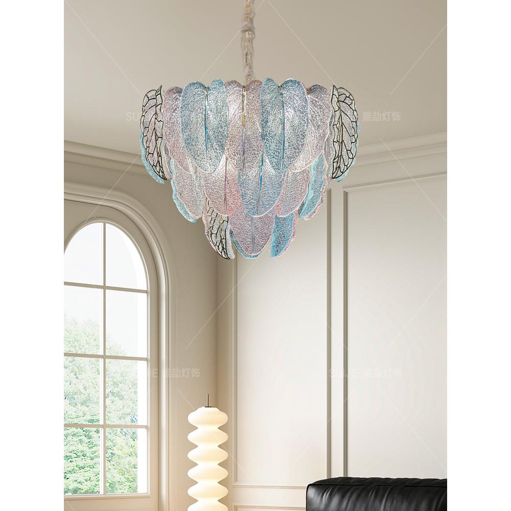 法式吊灯简约现代客厅主灯创意个性艺术玻璃卧室餐厅书房吊灯新风