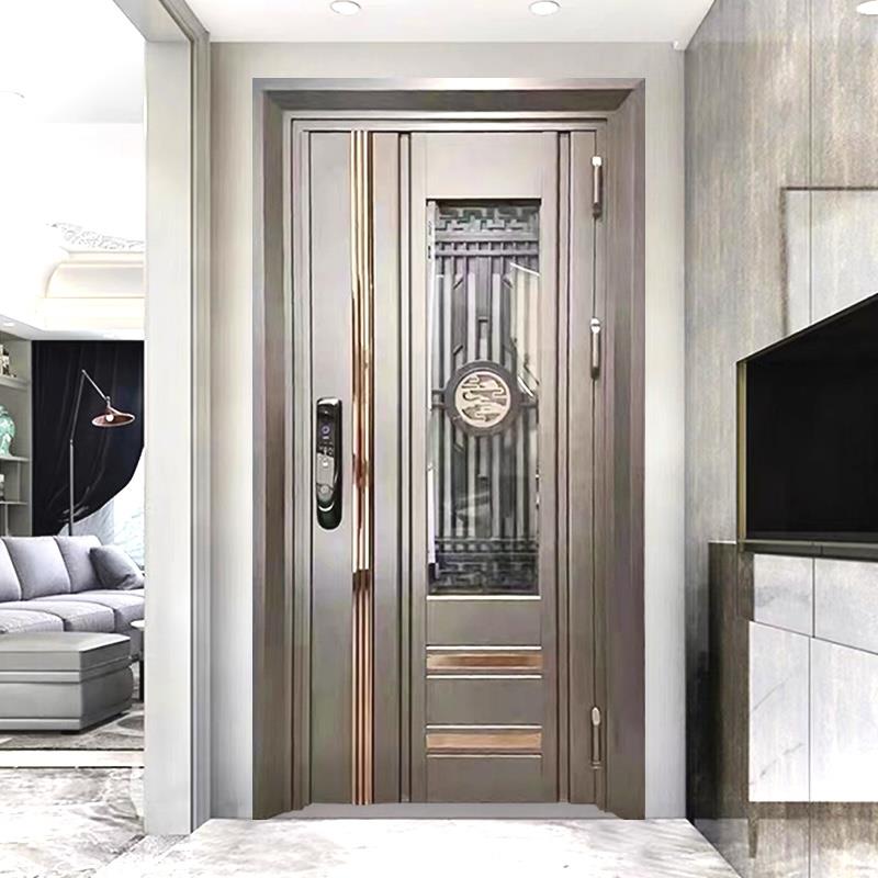 304不锈钢门防盗门入户门韩式门子母门通风门中门小区进户门单门