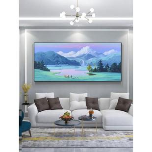 饰画高级感沙发背景墙挂画卧室床头山水风景壁画 轻奢大气客厅装