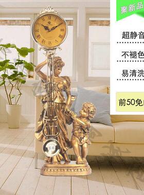 电视柜装饰摆件桌面时钟客厅装饰品落地钟表上档次老式座钟台式