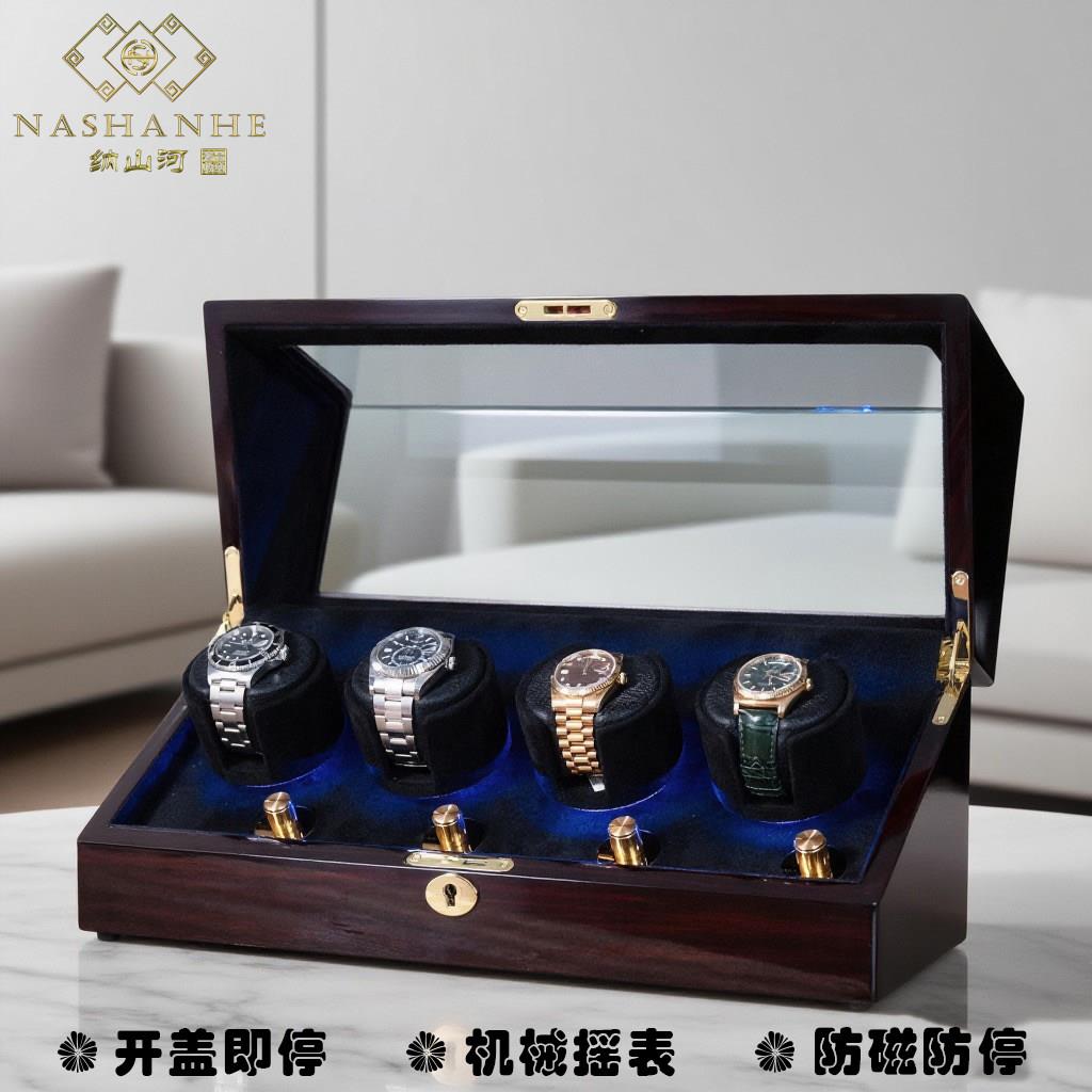 高端摇表器机械表自动上炼手表盒男士礼物静音马达多表位开盖即停