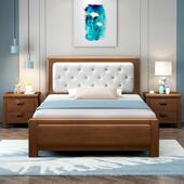 1.2米单人实木床小户型1m1.35米儿童软包床1.5 1.8米双人储物婚床