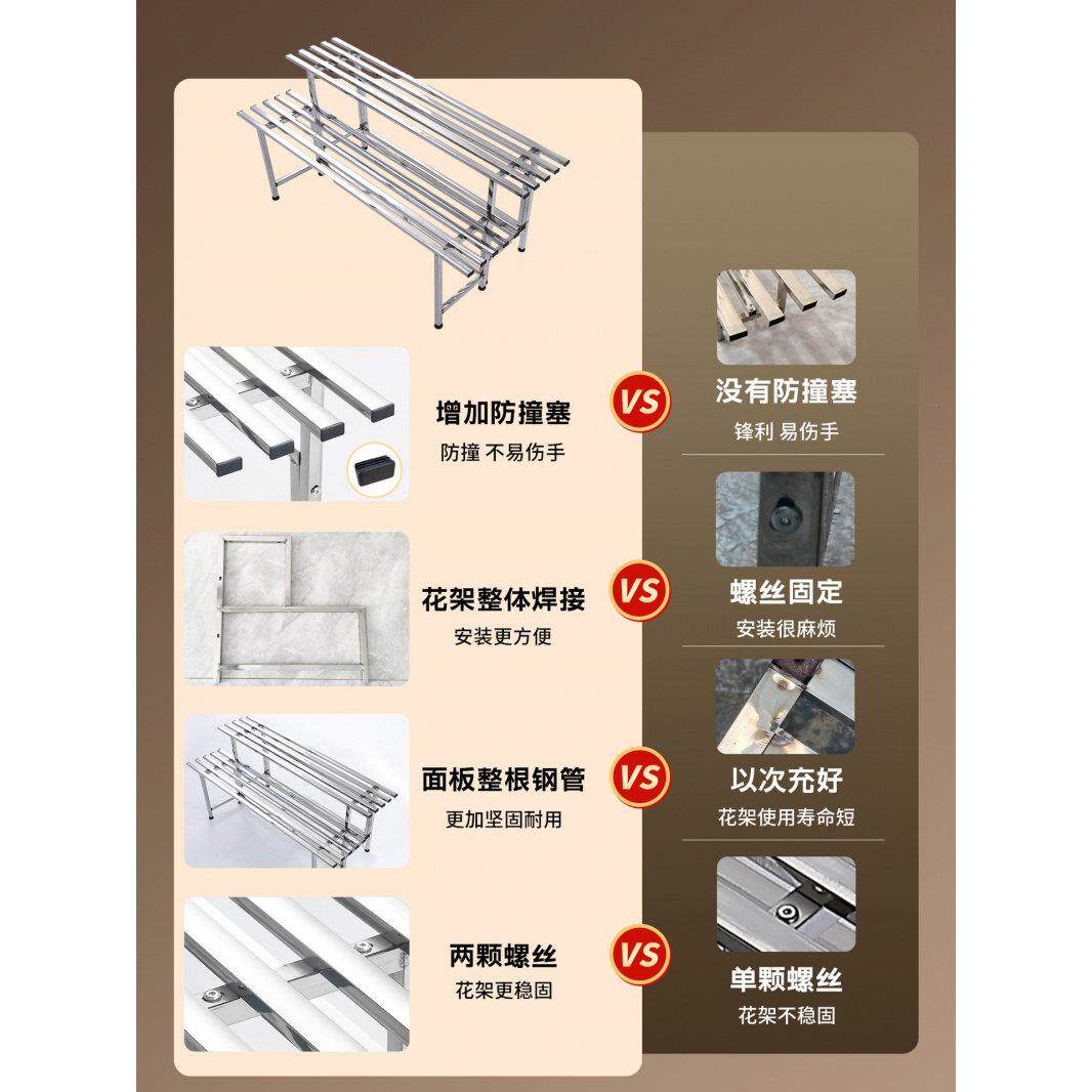 免安装一体焊不锈钢花架阳台长条落地式置物架加厚室内外花盆架