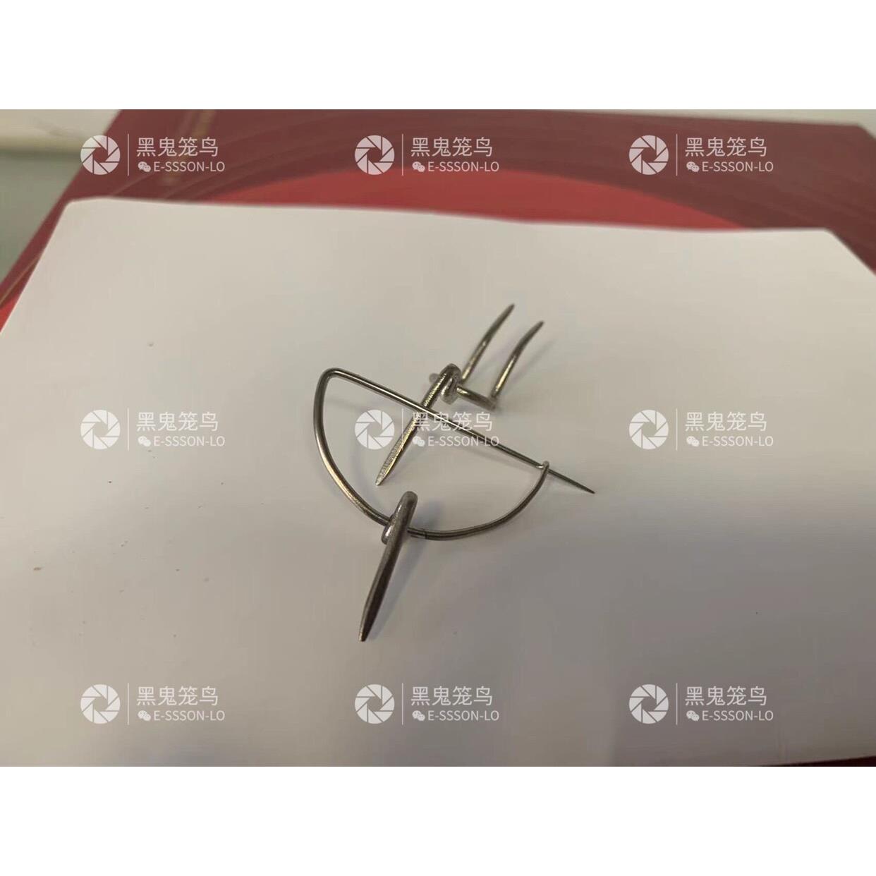 鸟笼配件 绣眼笼杂雀笼专用 纯白铜蜢叉水果叉