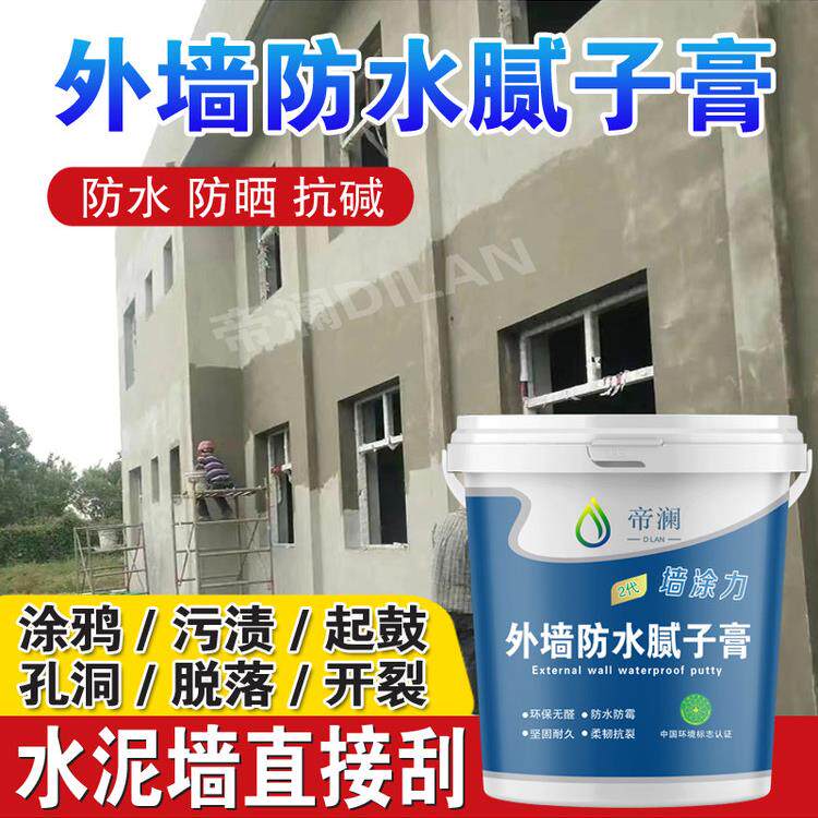 外墙腻子膏防水免漆墙面修补膏室外防晒腻子粉涂料家用别墅装修 - 实物图
