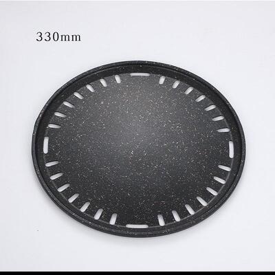 330mm韩式烤盘碳烤炉煎肉盘炭火烧烤盘商用烤肉盘篦子圆型不粘煎