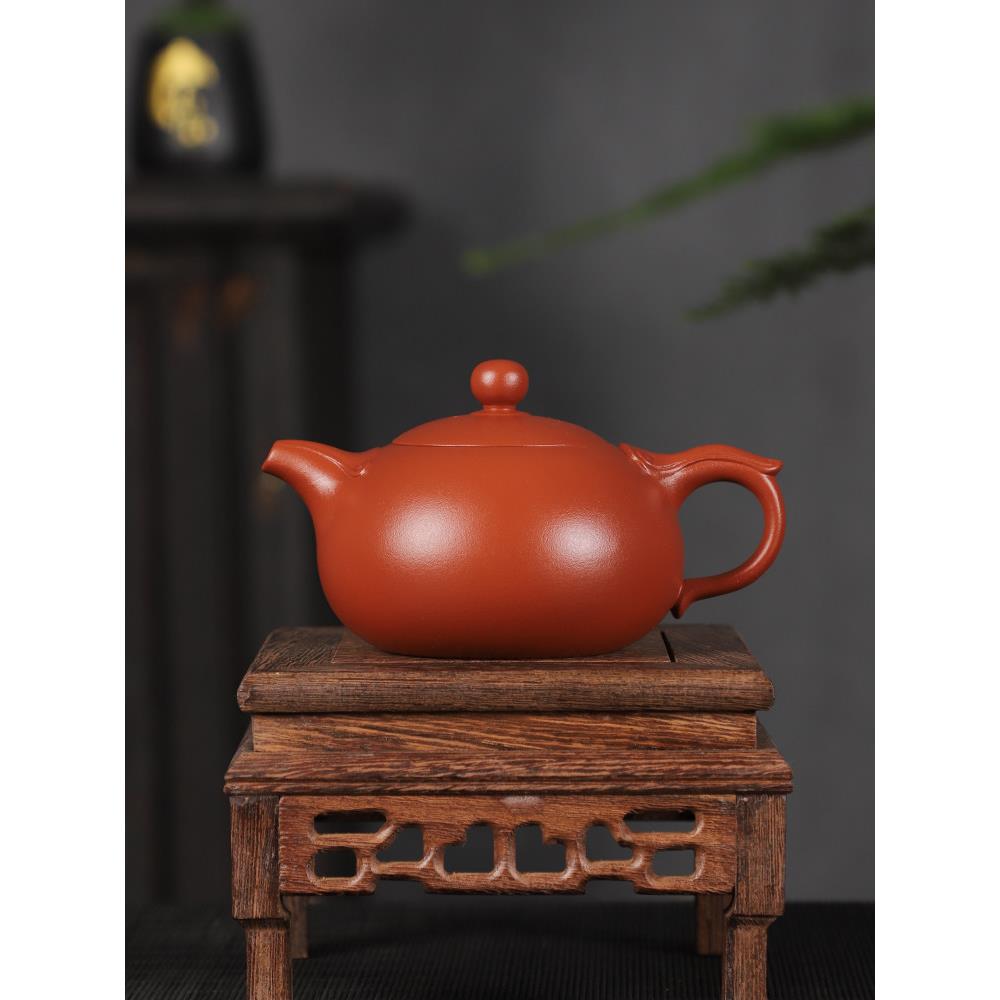 全手工宜兴紫砂茶壶,橙皮,红泥,如意西石,风明茶壶,高端紫砂