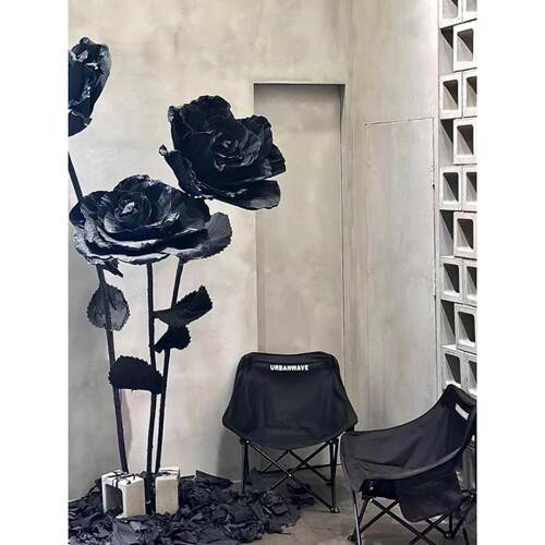 黑色大型玫瑰花巨型花婚礼婚庆道具背景花布置现场假花彷真花美陈