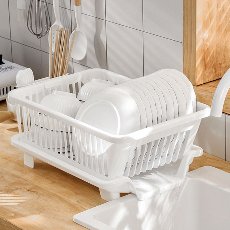 碗碟收纳架水槽沥水碗架家用厨房台面碗筷L盘置物架洗碗漏水控水