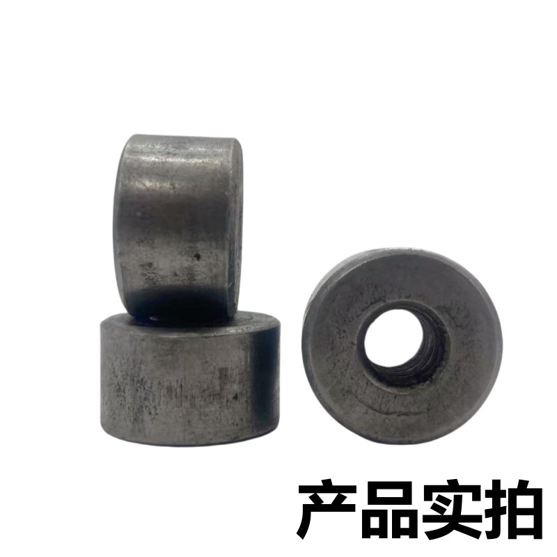 国标套管圆螺母 焊接圆柱螺帽 铁本色元型螺母M4M5M6M8M10XM12M16