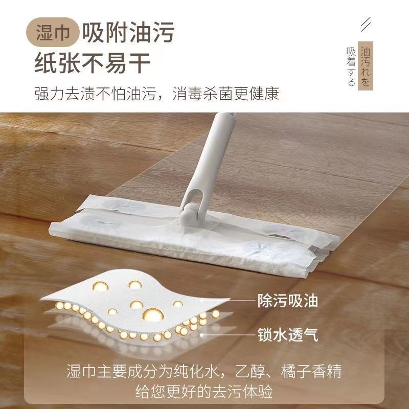 地上专门b扫吸头发的扫把清理神器静电除尘纸一次性懒人拖把免洗