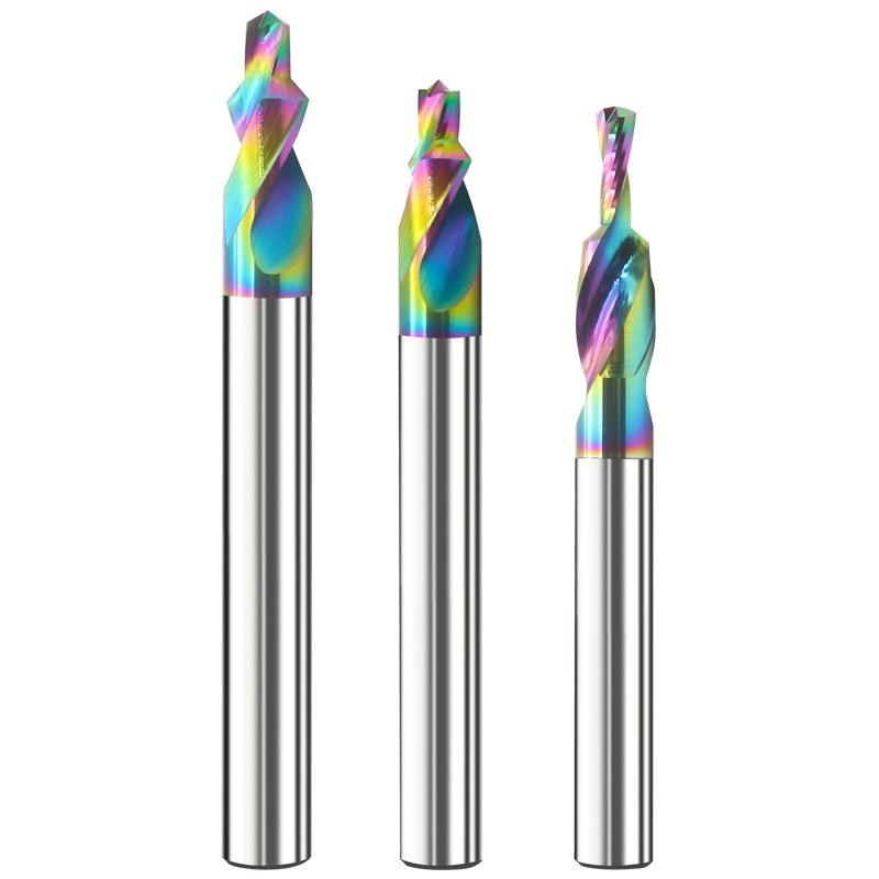 非标七彩涂层台阶钨钢钻头铝用阶梯钻沉孔倒角R铝门窗螺丝沉孔钻