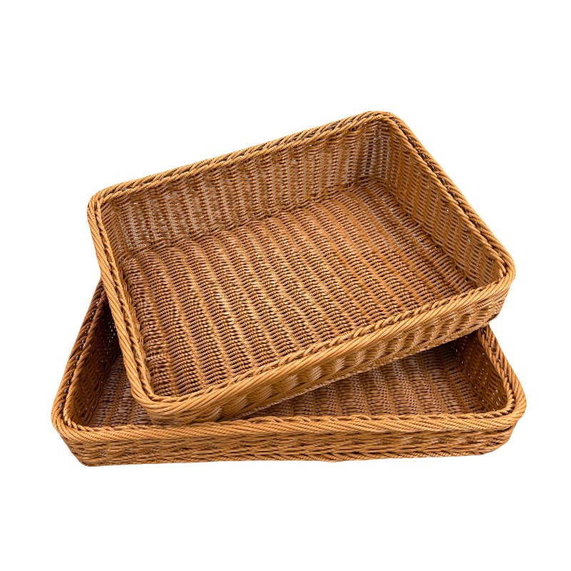 手编水果篮斜口收纳篮烘焙糕点篮藤编筐果盘果Q篮新中式手工面包