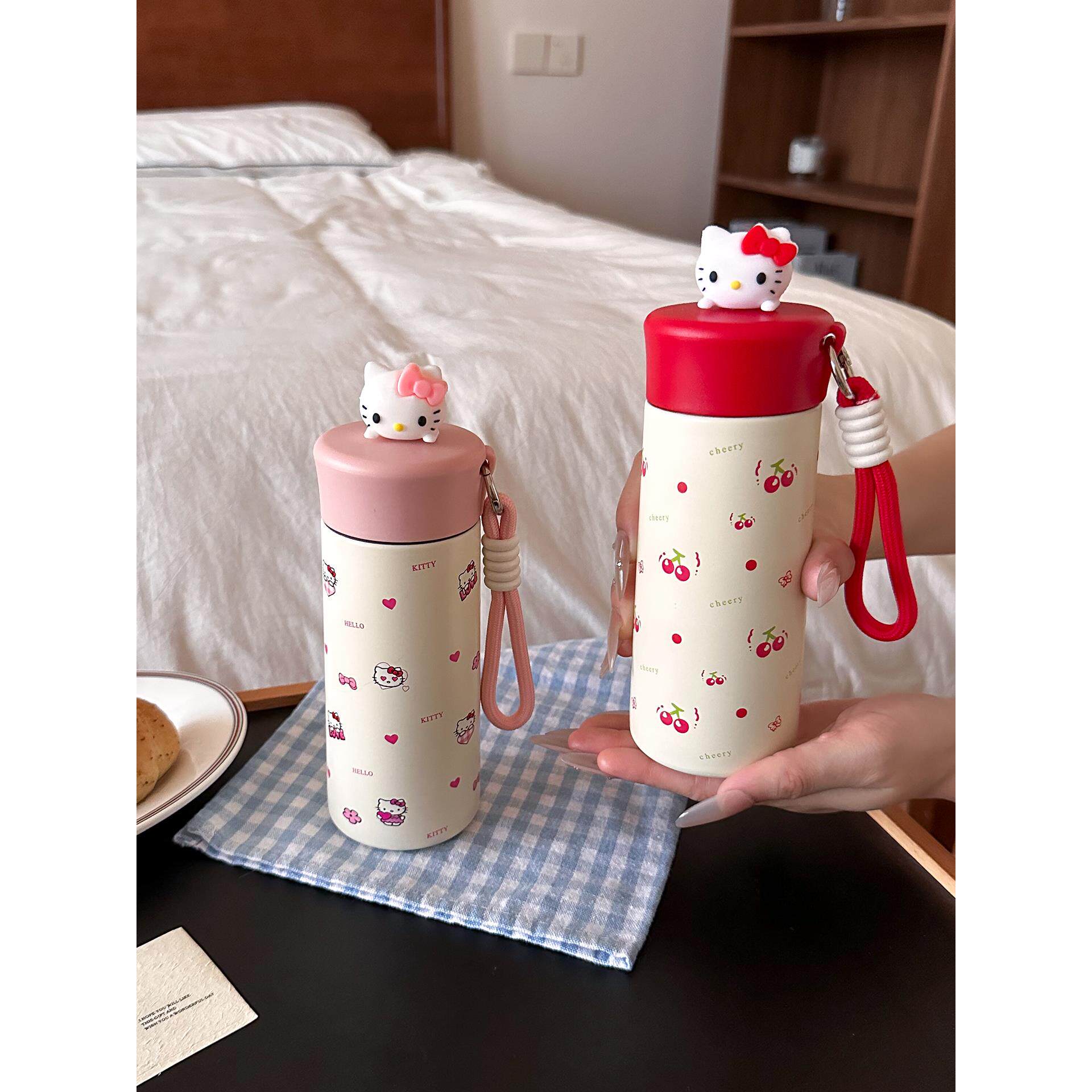 迷你保温杯的女孩，精致和可爱的Kt猫水杯2025新的花卉316不锈钢
