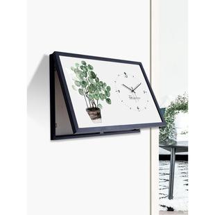 起贝北欧绿植电表箱装饰画带钟表总开关电源箱遮挡装饰盒植物挂画