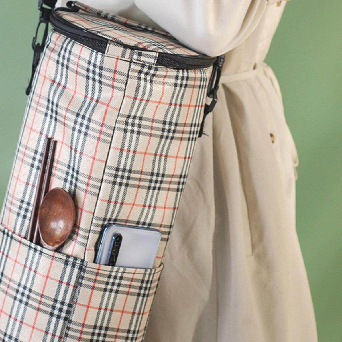 加厚保温袋高圆户外手提式帆布保温铝箔四层保温饭盒,餐饮具,保温袋,淘宝优惠券,粉丝福利购,淘宝优惠卷